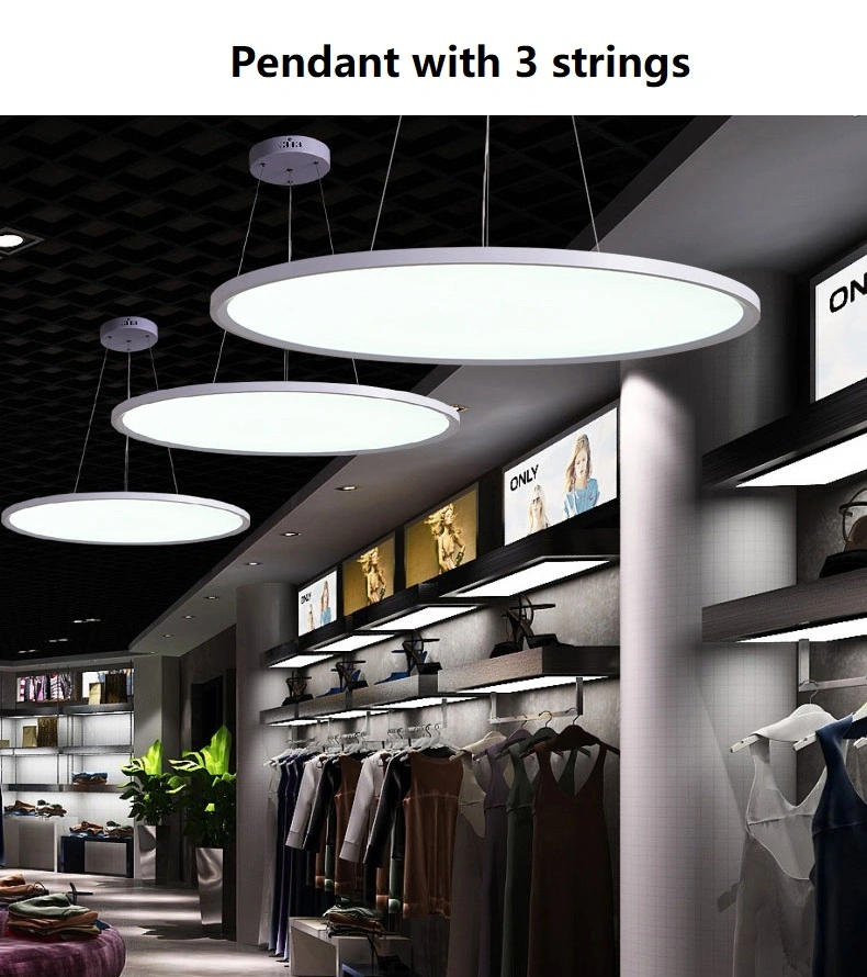 Indoor Morden Round Restaurant Table Lamp Home Kitchen Island Decor Hanging Lighting Slim Office Dimmable Interior Surface Mounted Pendant LED Ceiling Light