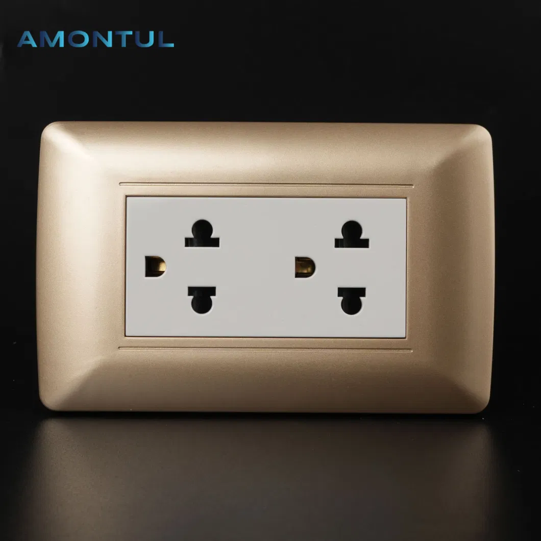 Black Gray Gold 118 American European Mexico Peru Ecuador Building Hardware Power Wall Outlet