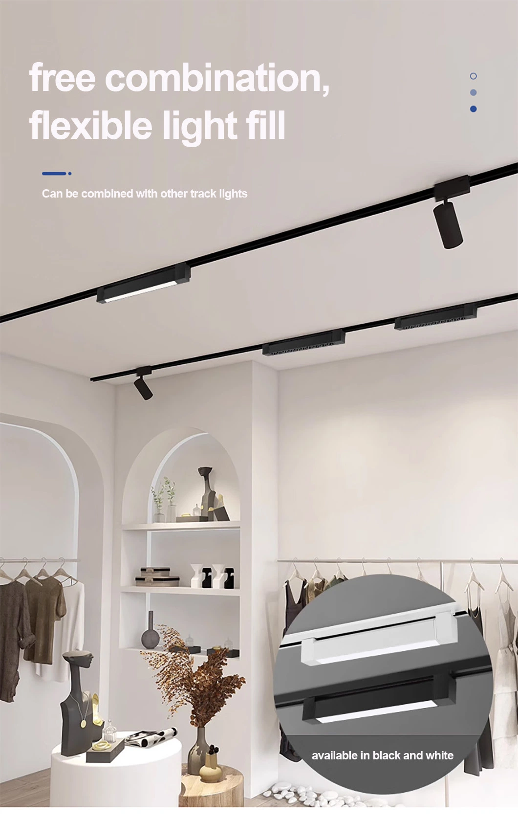 High Performance Indoor Dimming Rotatable Recessed Linear Light Track Lighting