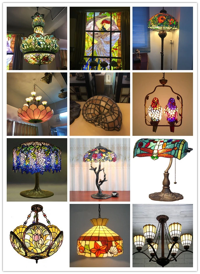 8inch 12inch 16inch Handmade Stained Glass Tiffany Hotel Decor Lamp