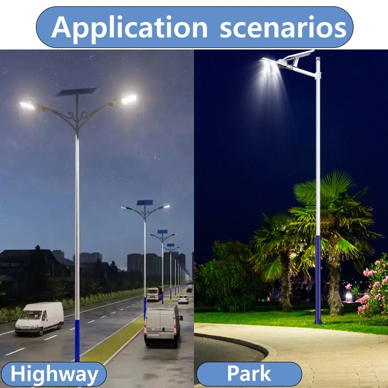 Light Messenger Customized Brightness Outdoor Split Panel Solar Energy Streetlight Lamp Aluminum 100W Integrated Solar Street LED Lighting Urban Country Road