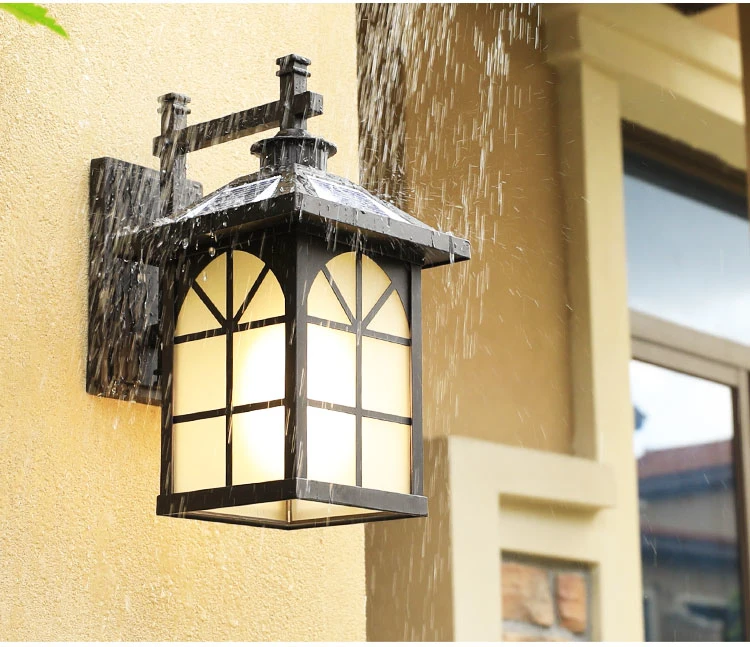 Solar Wall Lights Outdoor, Solar Wall Lamp Waterproof, Dusk to Down Porch Lighting Withsockets &amp; Clear Glass Shades