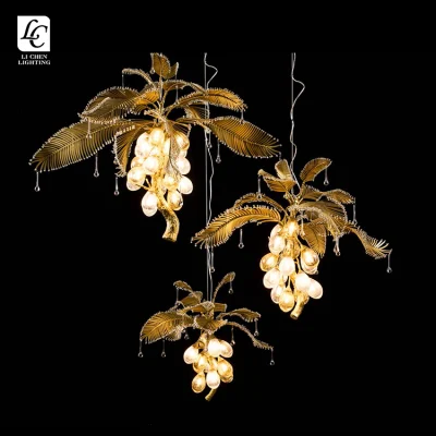  Decoración de interiores de diseño contemporáneo, gran candelabro de cristal LED de iluminación
