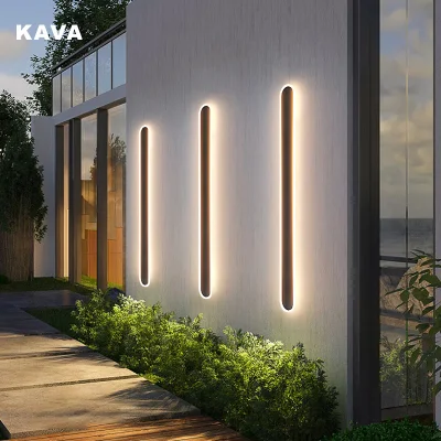  2023 minimalista Patio Negro tira larga LED lineal de pared impermeable Lámpara Porch Luz de la lámpara Villa luces LED de pared para exterior