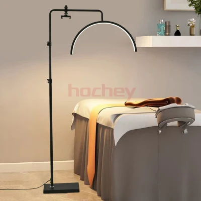  Lámpara de pie ajustable de 45W de brillo para extensiones de pestañas, belleza, cuidado de la piel y salón de luz LED.