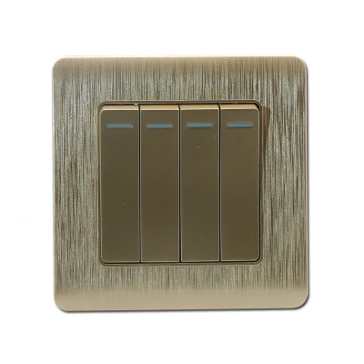  Europa, Estilo 4 pista 1 Forma de interruptor de pared Interruptores de botón pulsador decorativos el interruptor de luz (C20--007)