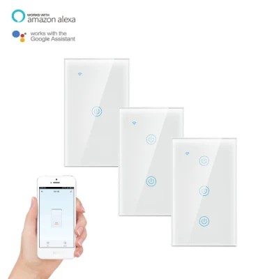  Toque la pared WiFi Interruptor de luz inteligente con el cable neutro