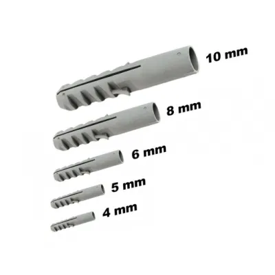  Los tapones de plástico Tubo de nylon de expansión de enchufe de pared de anclaje de la marca de alta calidad nuevo material de PE de plástico blanco gris enchufes de pared
