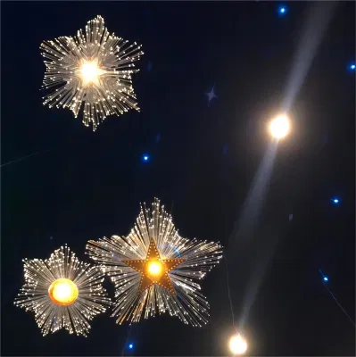  Fábrica de fibra óptica de OEM personalizada de la luz de techo de fibra óptica de fibra óptica de la luz de techo Iluminación Fabricante de lámpara de araña de luces de fibra óptica en China