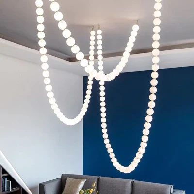  Collar moderno hecho a medida lámpara Chandelier lámpara colgante de perla Luz para el Hotel, Restaurante