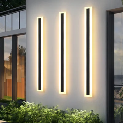  180 Luz de pared de energía solar LED lámpara de jardín exterior Living Lámpara de cabecera habitación decoración interior de la habitación lámpara de pared larga