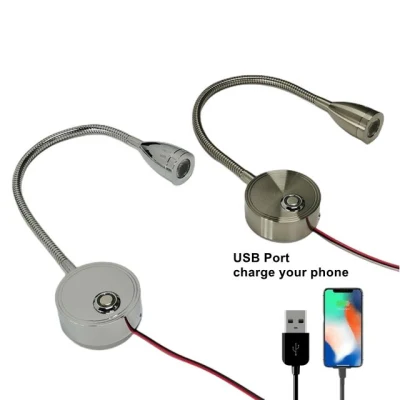  RV caravanas Autocaravanas Lámpara de pared de luz de lectura de 12V 24V El voltaje de Iluminación LED