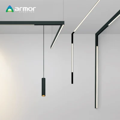  DC48V pista magnética del imán de las luces de techo aluminio Linear LED Empotrables creativo suspendido las luces de iluminación de la rampa de seguimiento magnético Industrial