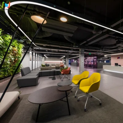  Iluminación lineal de techo de oficina hasta LED colgante cuadrado Luz