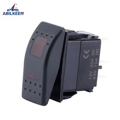  12V marina luz LED roja de balancín de alternar en off