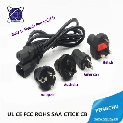  Ue au nosotros RU intercambiables cable de alimentación cable alargador de navidad