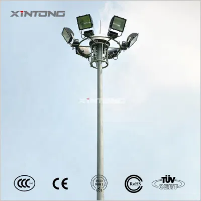  15-35m Luz ajustable de foco LED Luz de mástil alta 9m Móvil Torre de luz Manual de mástil alto