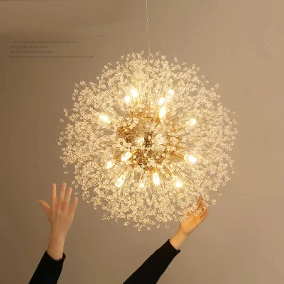  Lámpara colgante de bola de chispa de iluminación de Dandelion de cristal moderno LED Restaurante colgante dormitorio lámpara colgante
