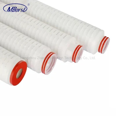 Fabricante con experiencia cartucho de filtro de agua de flujo alto para productos químicos semiconductores Filtro de aire filtro de aceite con membrana de nylon plisado Micron 222 Junta tórica de tapa de extremo