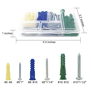 Fish Type Wall Plug Plasterboard Fixings, Countersunk Chipboard Screws, Wood Screwswith Handy Compartment Box