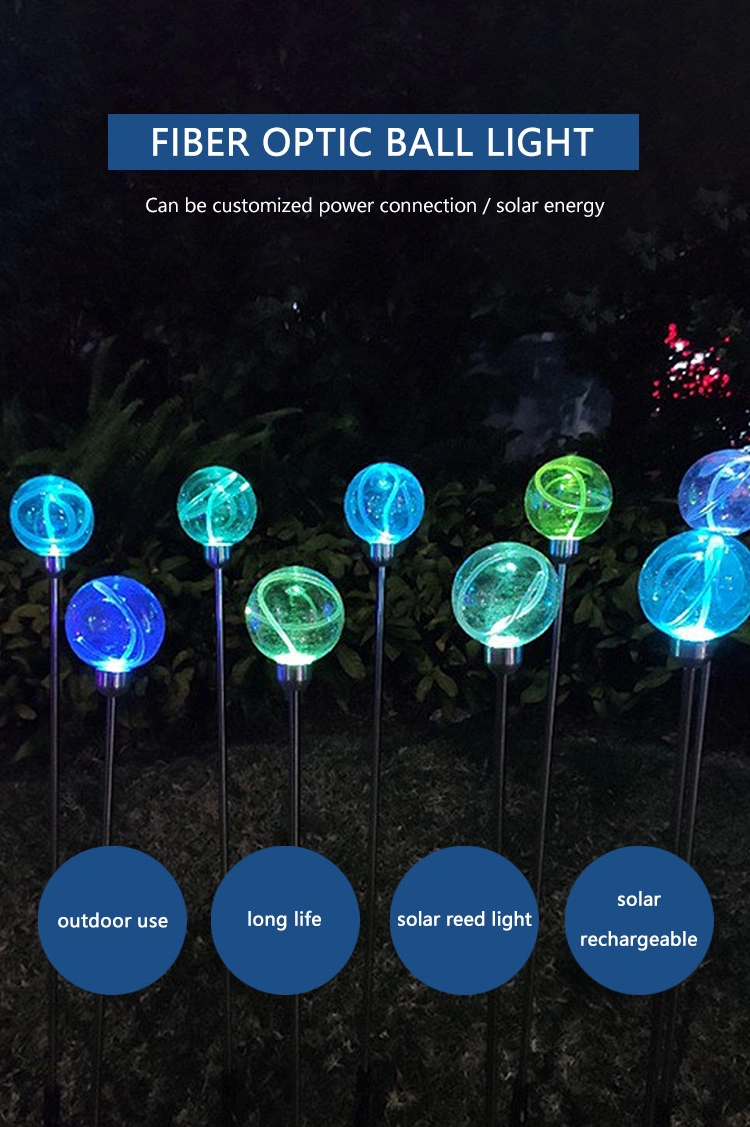 Optical Fiber Ball Ground Light LED Luminous Ball Light Outdoor Solar Landscape LED Garden Light Optic Fiber Lighting