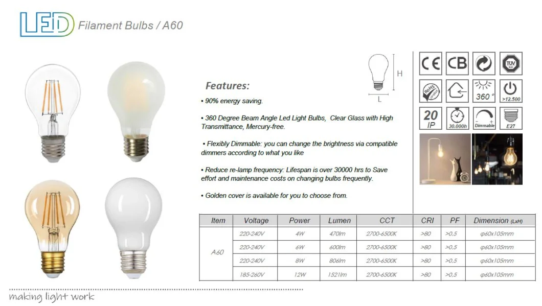 Incandescent Decorative Filament Bulb