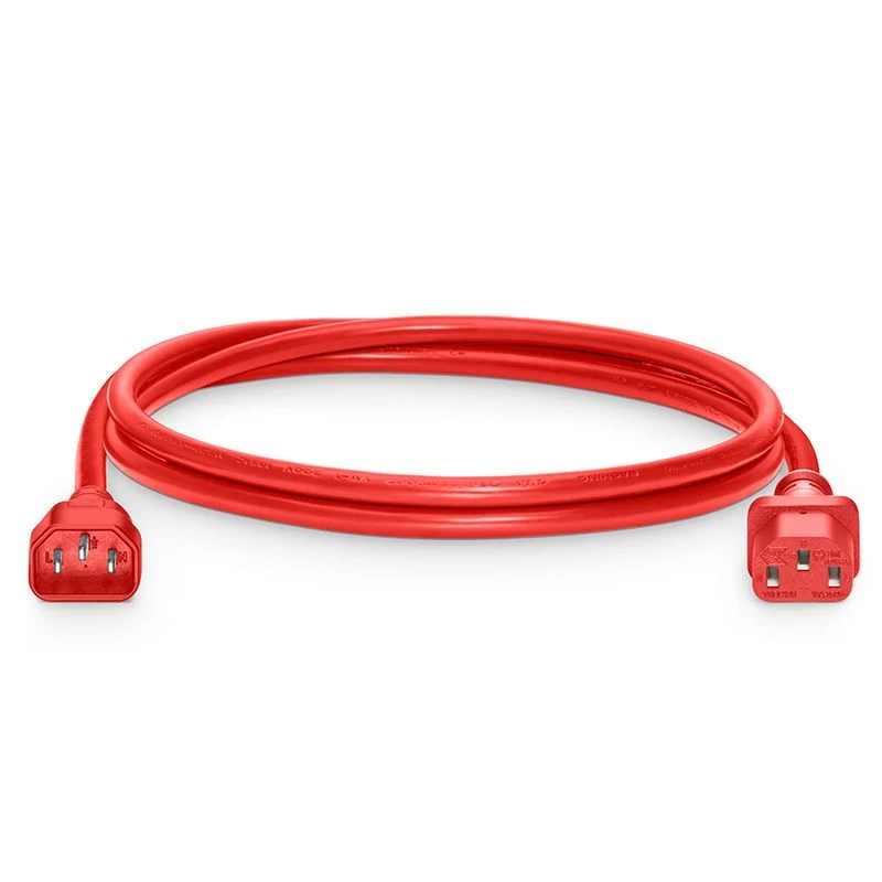 IEC320-C14 to IEC320-C13 14AWG 250V/15A Power Extension Cord 6FT/1.8m Red