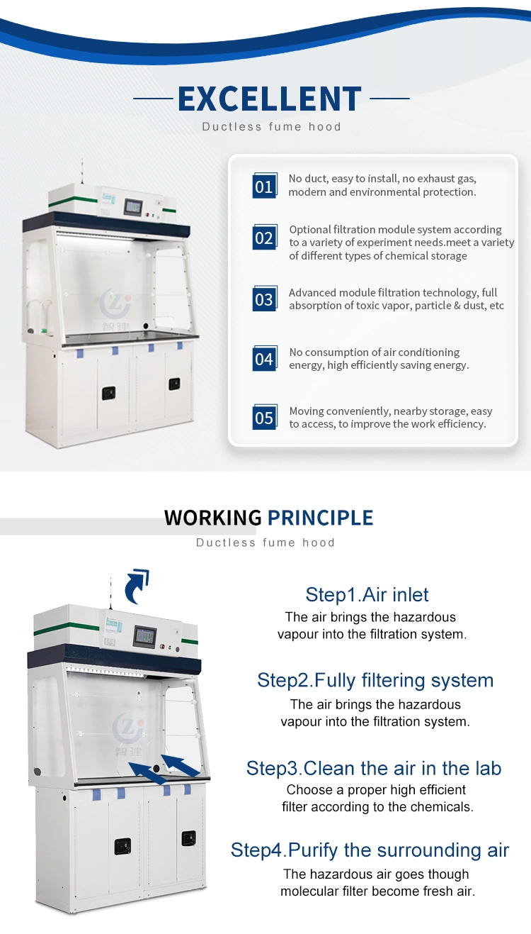 Lab Chemical Used Ductless Fume Extractor Hood for Powder