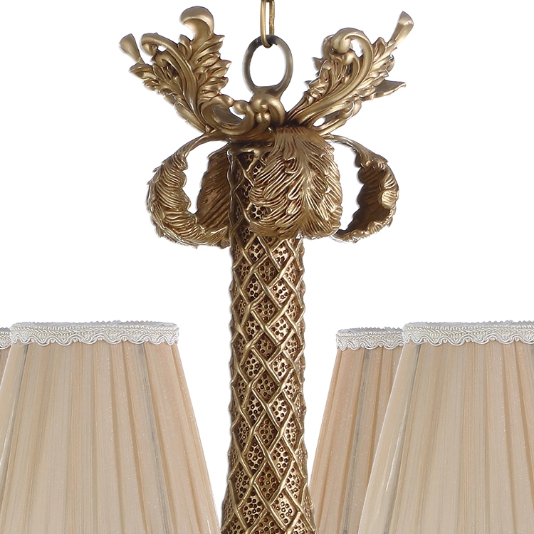 Antique Brass Dining Room Chandeliers Lighting with Lampshade (WH-PC-16)