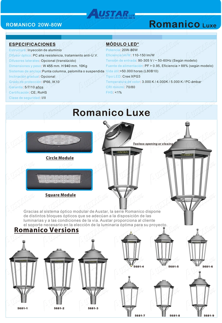 Farol Urbana, Iluminacion Ornamental, Luminaria Traditionnel, Routier Urban Lighting