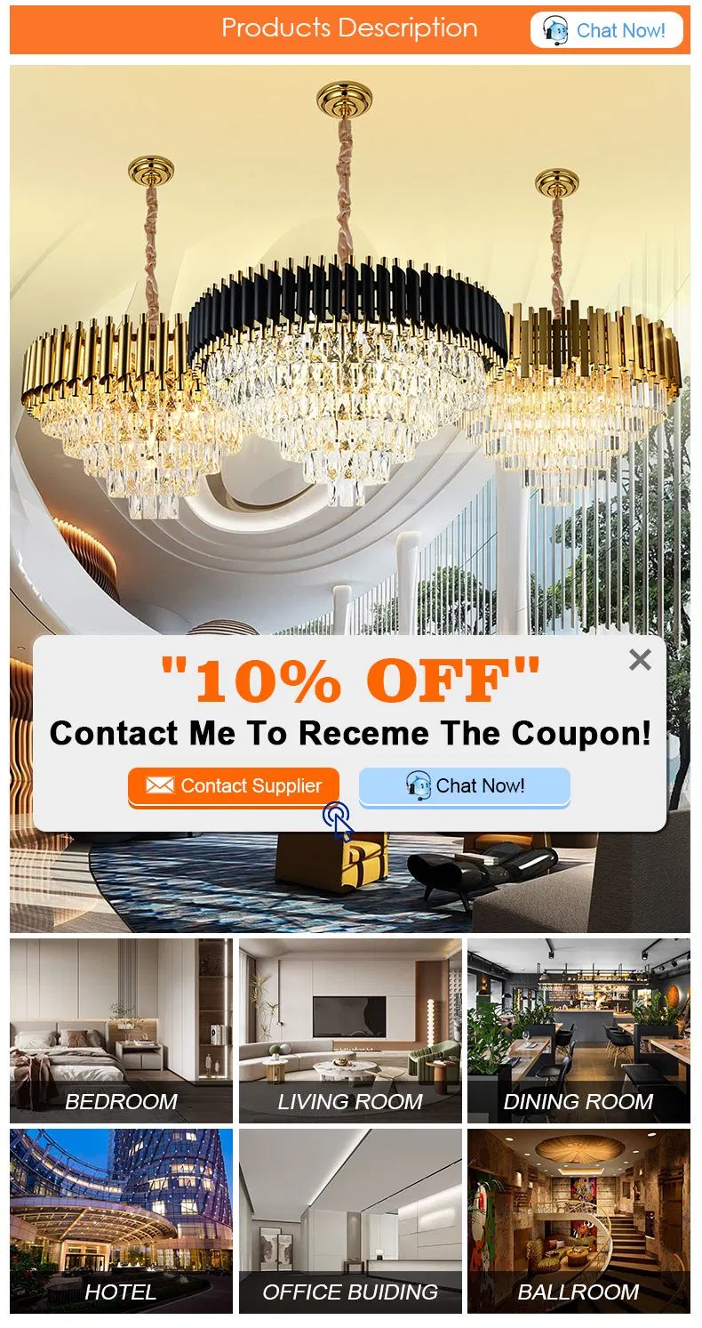 Hotel Gold Lustre-Salon Crystal Large High Luxury Crystal Chandeliers Ceiling Pendant Lights