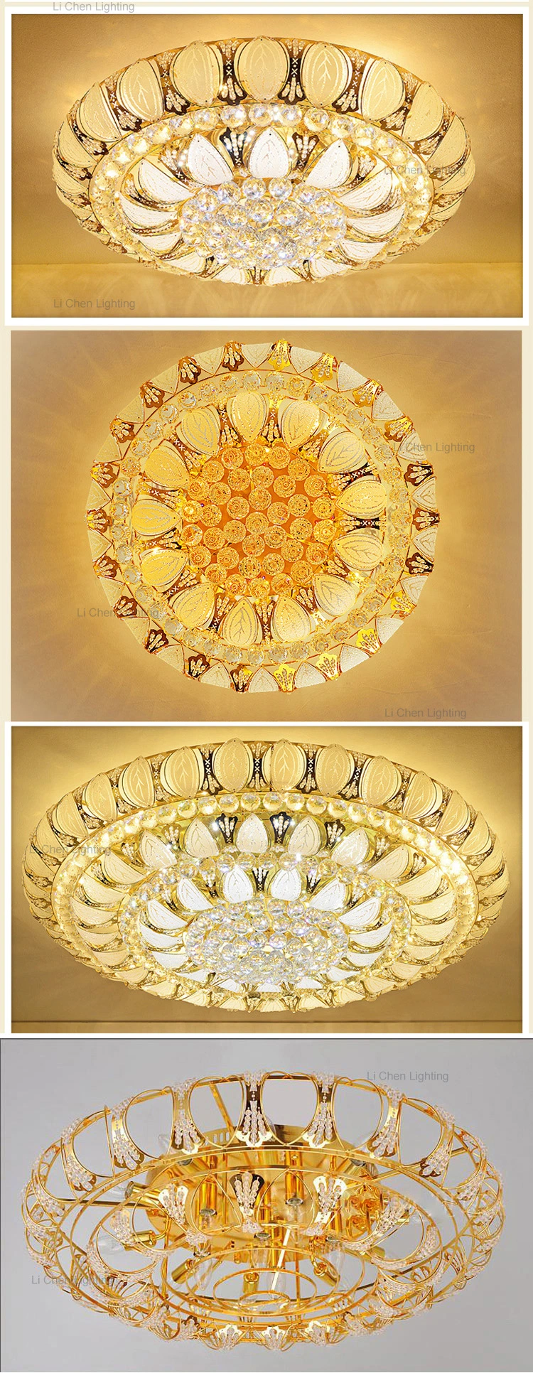 Modern Style Lighting Decorative Living Room Dining Room Glass Crystal LED Ceiling Lamp