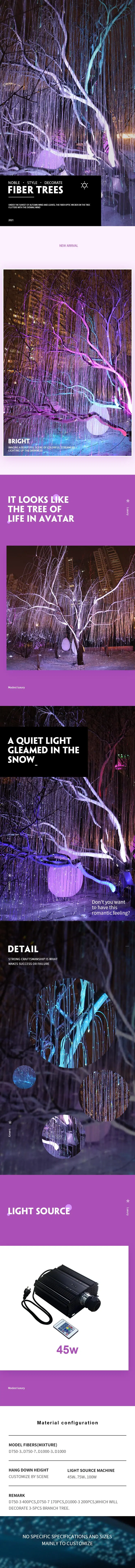 LED Fiber Optic Lighting Kits for Outdoor Avatar Trees