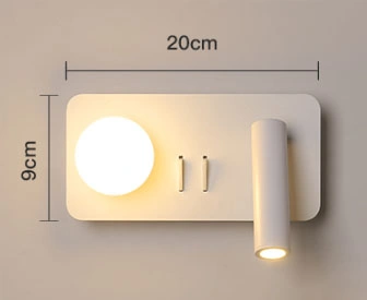 Modern Indoor Bedroom Bedside Wall Light Square LED Sconces with Down Light