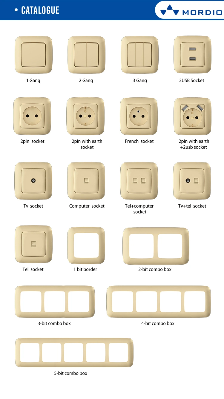 F100 High Quality Wall Switch Socket Gold Smart Home Products &amp; Devices EU Sockets Schuko Electric Switch
