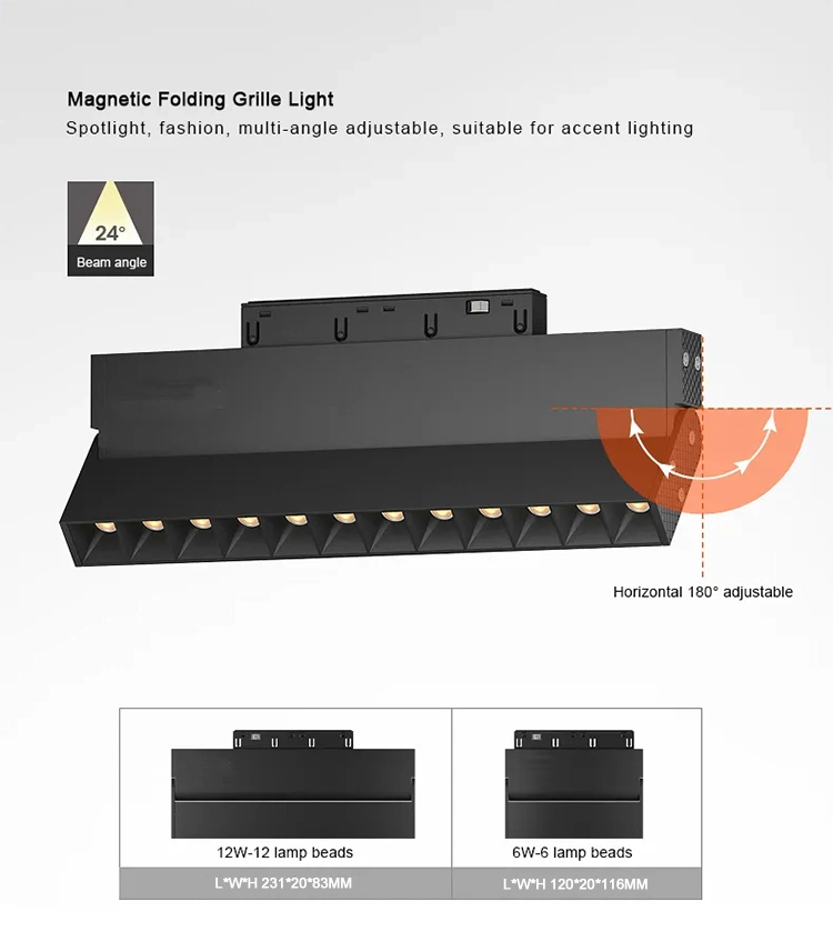 Foldable Ceiling Magnetic Ra90 Low Voltage DC48V LED Track Light