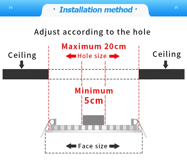 Free Opening Ultra Slim Ceiling Lamp Lights 6W/8W/15W/20W Recessed LED Panel Light