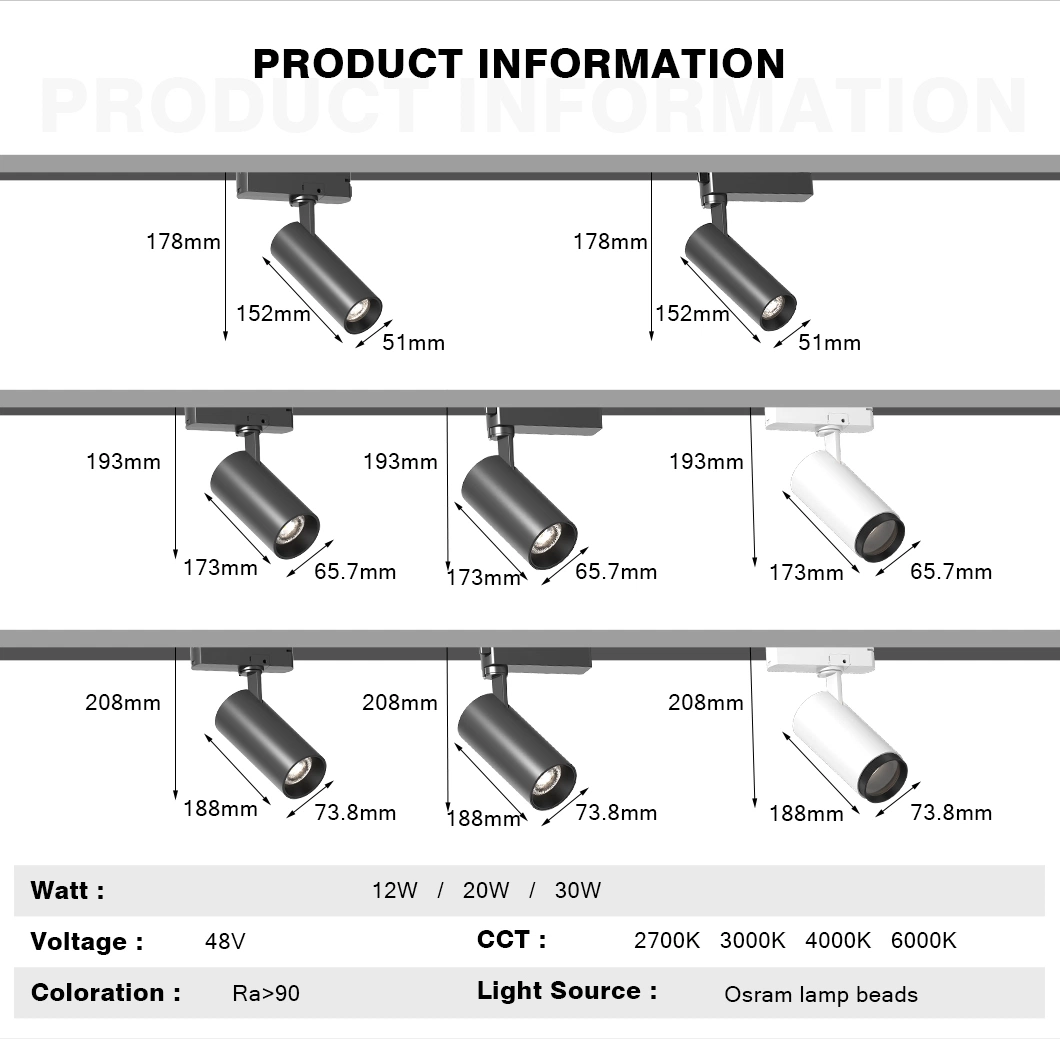 Surface Mount Modern Residential Office 30W Spotlight LED Track Lighting