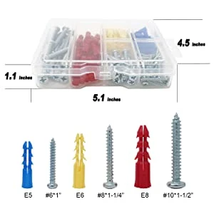 Fish Type Wall Plug Plasterboard Fixings, Countersunk Chipboard Screws, Wood Screwswith Handy Compartment Box