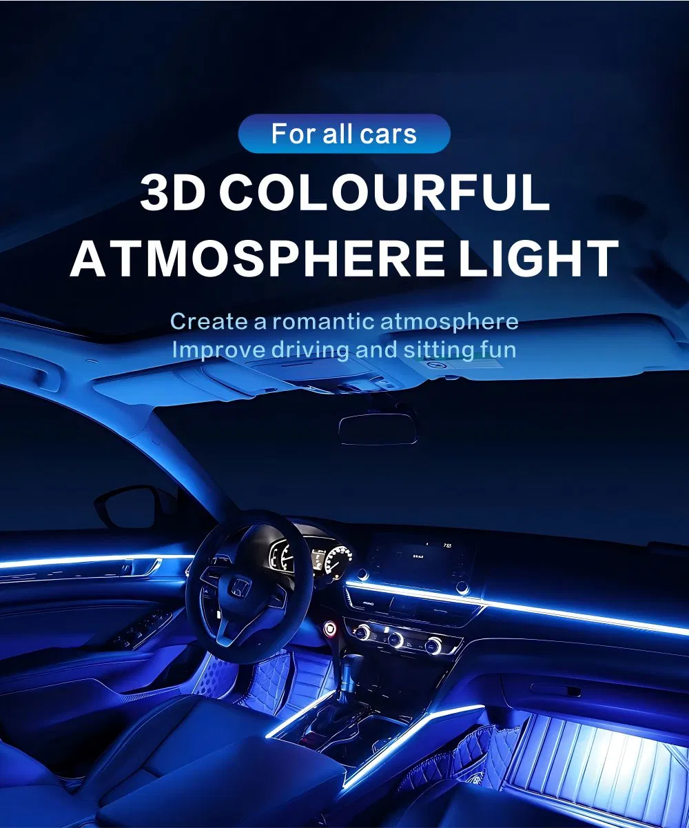 Car Interior Ambient Light Auto Flexible Atmosphere Neon Soft Strip Lighting