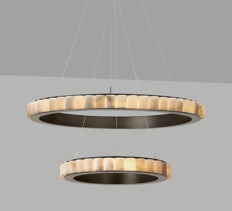 LED 44W Circular Pendant Light Flush Mount Pendant Lighting for Living Room Dining Room