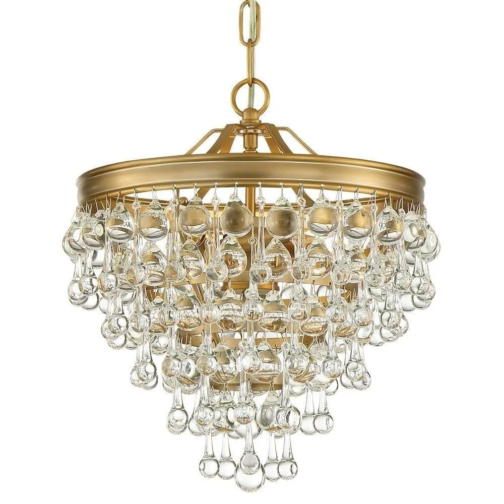 Factory Wholesale Modern Antique Bronze Crystal Lamp Small Luster Brass Chandelier Hanging Lighting for Dinging Room Hallway Decor