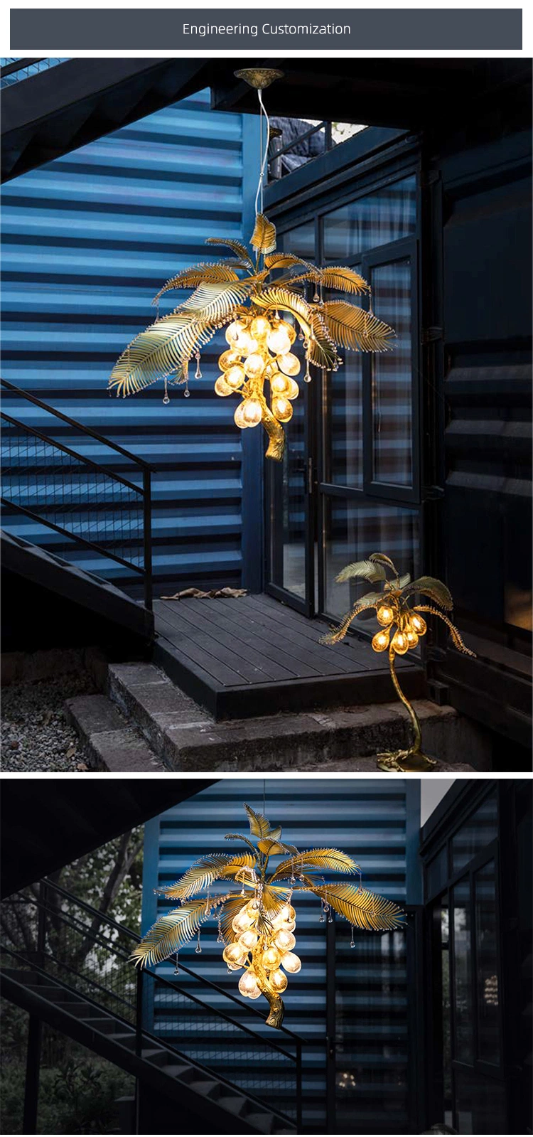 Contemporary Design Indoor Decoration Glass Large LED Chandelier Lighting