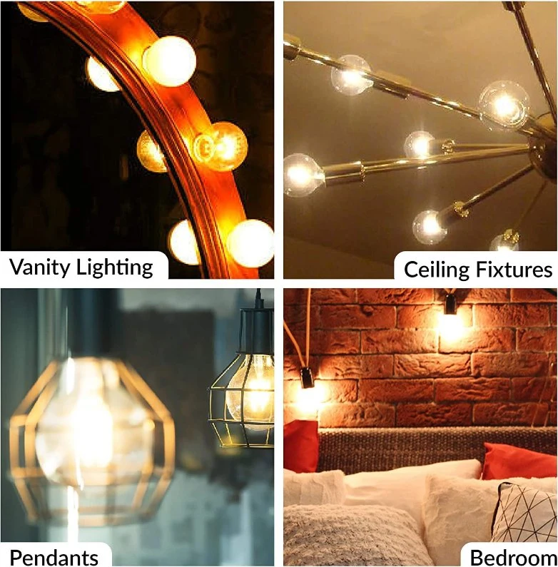 Hot Selling LED Filament Bulb Light G95 Bulb Lamp 6W 600lm 2700K Daylight, Dimmable, 2400K Warm Amber Gold Glass for Indoor Use