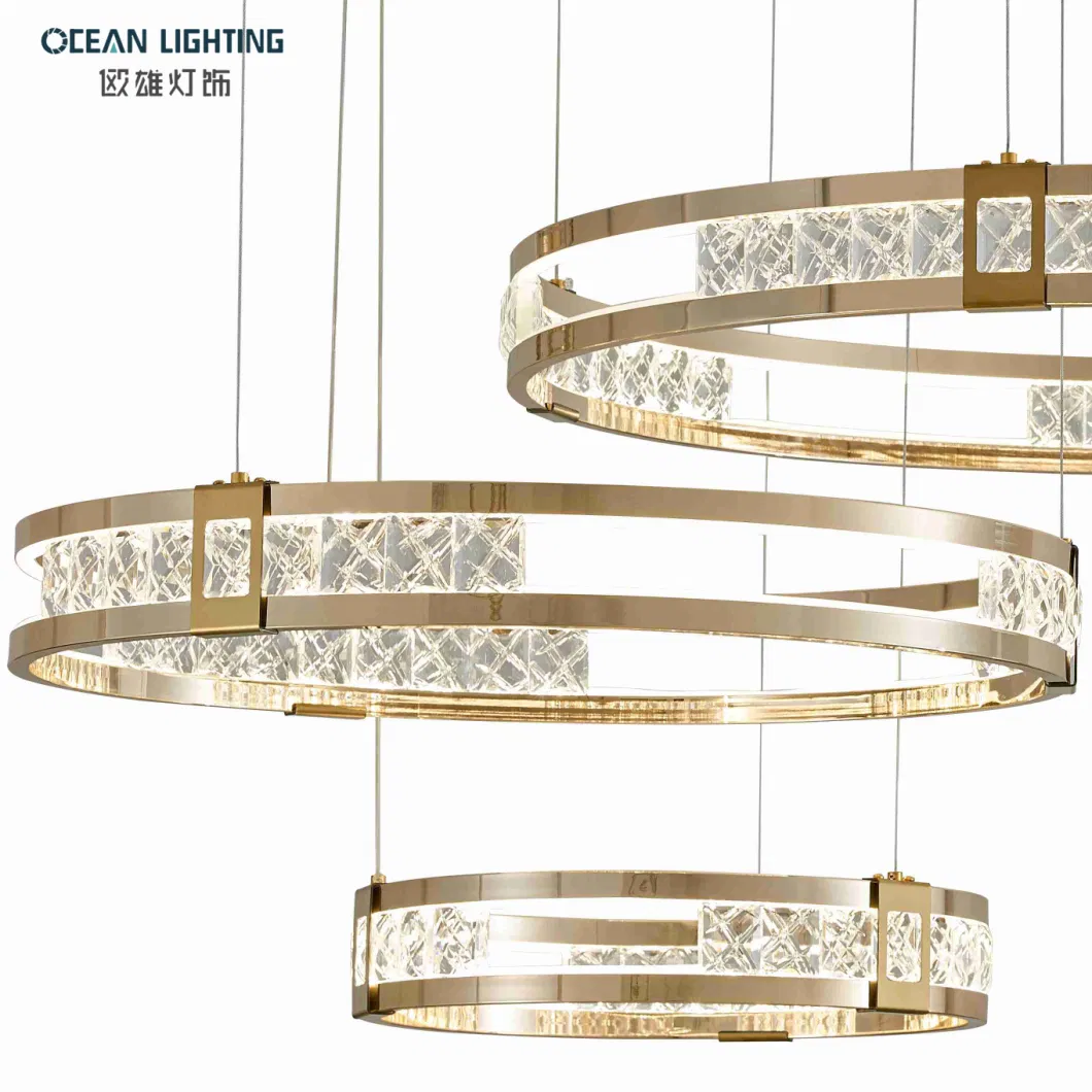 Customize Hotel Modern Metal Crystal Ceiling Luxury Chandeliers Pendent Light