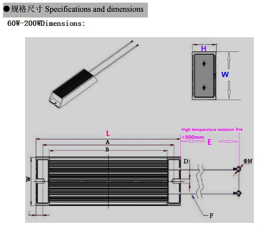 1000W Aluminum Case Power Resistor Rxlg Non-Inductive Wire Wound Braking Resistor