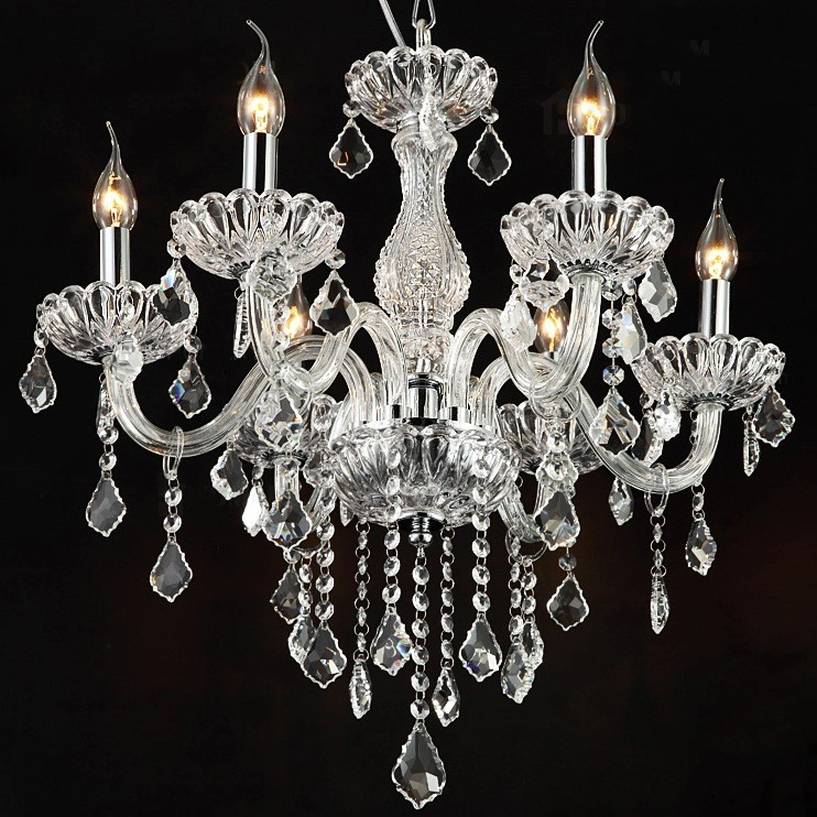 Contemporary Elegant Crystal Chandelier Candle Chandelier Lighting LED Pendant Lamp Ceiling Fixture for Bedroom Living Dining Room Hallway Entry