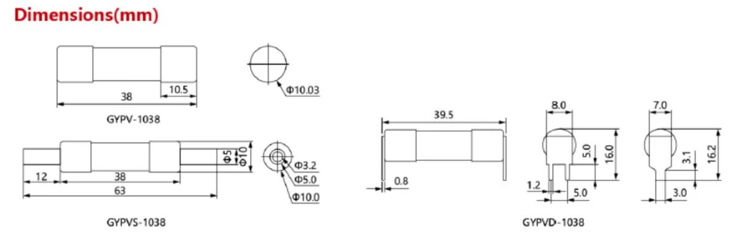 1500V 50A 14X51mm Size Solar System Photovoltaic DC Fuse