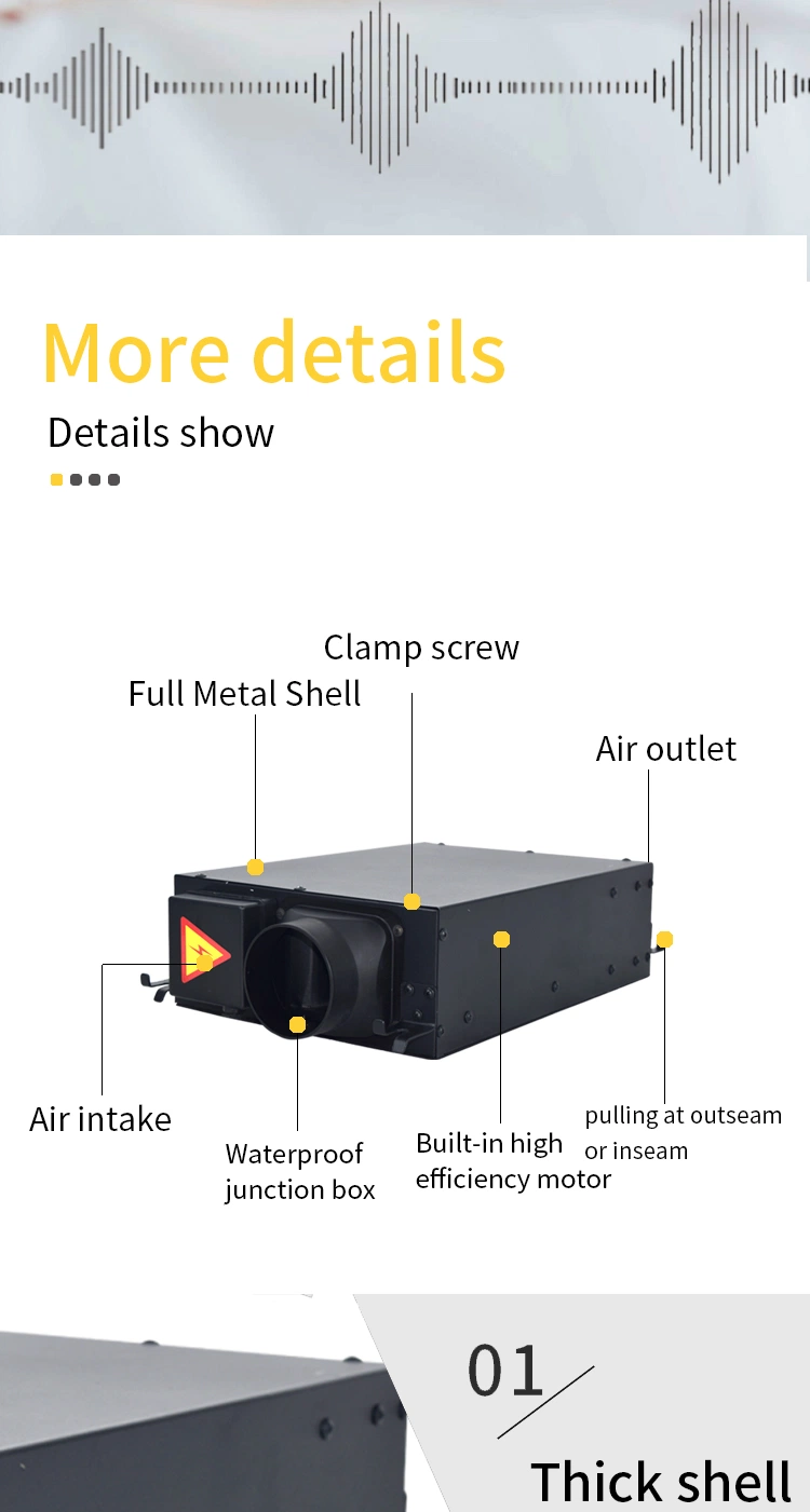 Silent Industrial Fan Commercial Ultra Thin Light Sound Frequency Conversion Pipeline Fan