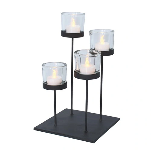 Wall Candle Holder Sconce with Glass Cups